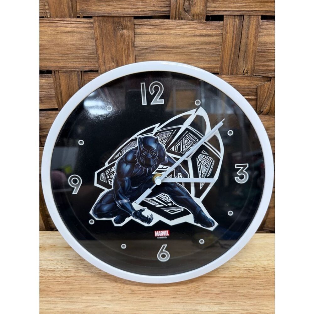 Marvel Black Panther White-Framed Wall Clock